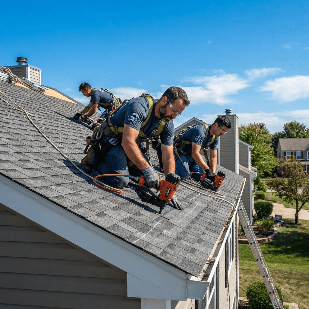 The Brian Goodwill - Job Metal Roofing team at work